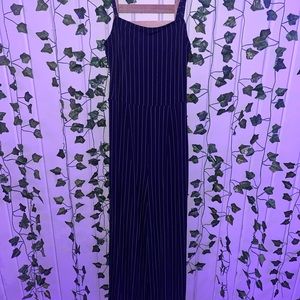 Black and white striped jump suit